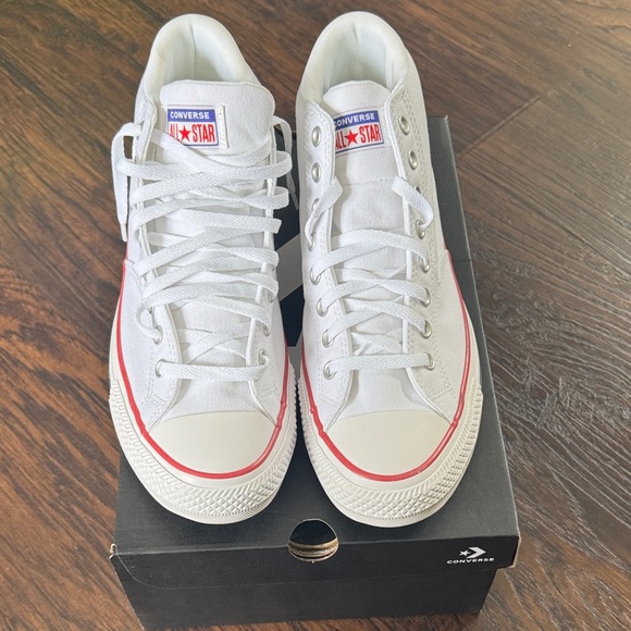 Converse Classic All Star White High-Tops with Red Accents, Men’s Size 12, NEW - Picture 4 of 13